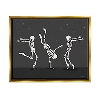 Stupell Industries Three Dancing Skeletons Framed Floater Canvas Wall Art