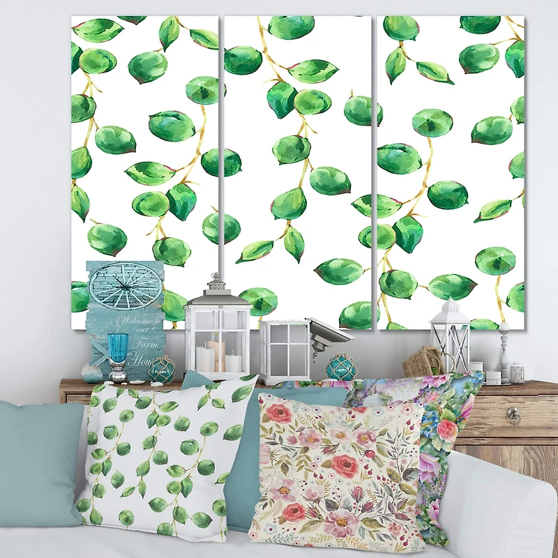 Designart - Tropical Green Leaves Patern