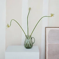 10" Green & Purple Marbled Elegance Hand-Blown Glass Pitcher