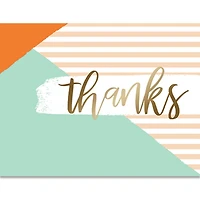 JAM Paper Color Blocks & Stripes Everyday Thank You Card Set, 20ct.