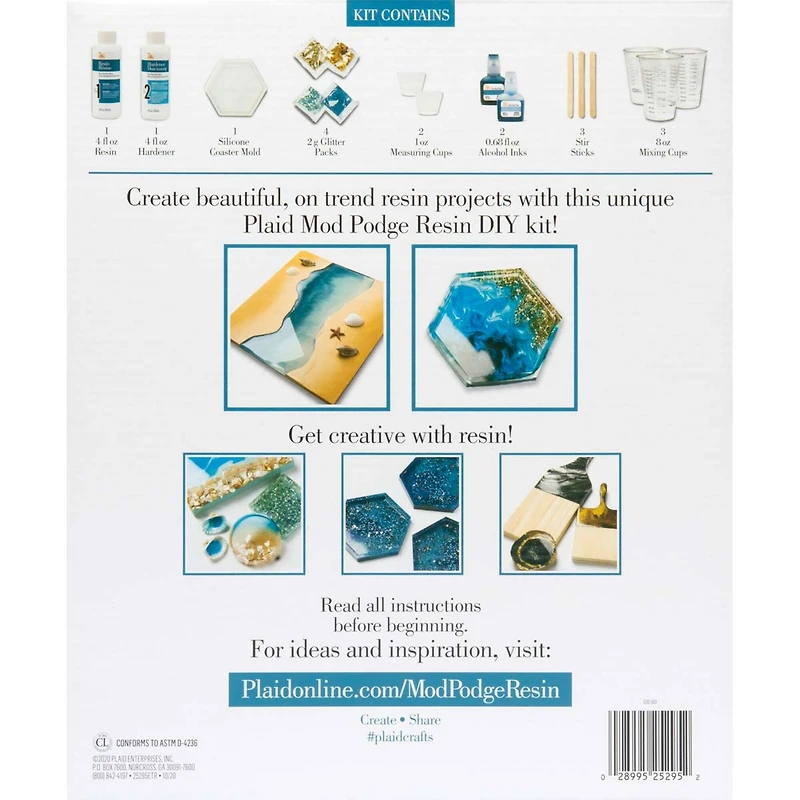 Mod Podge® Blue & Gold Do-It-Yourself Hexagon Coaster Kit