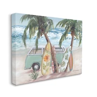 Stupell Industries Summer Waves Tropical Van Surfboards Canvas Wall Art