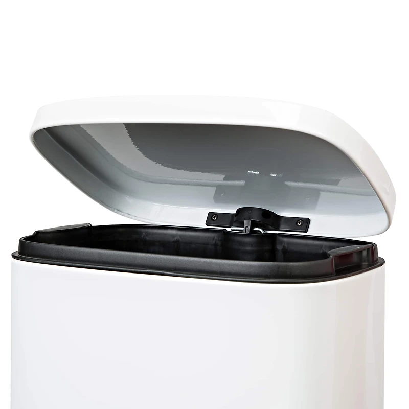 30L & 5L White Rectangular Trash Can Set