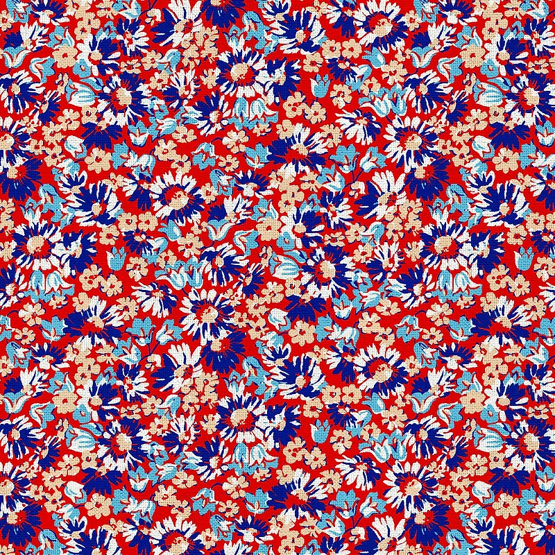 Fabric Editions Red Annabell Floral Cotton Fabric