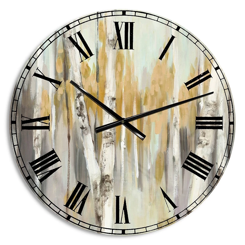 Designart 'Pastel Foral Composition I Lodge Multipanel Wall Clock