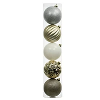 5 Pack 5.9" Silver & Gold Shatterproof Ball Ornaments by Ashland®