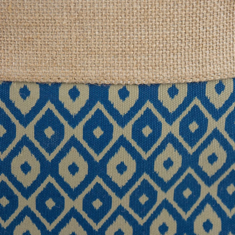 DII® 12" Blue Ikat Round Burlap Bin
