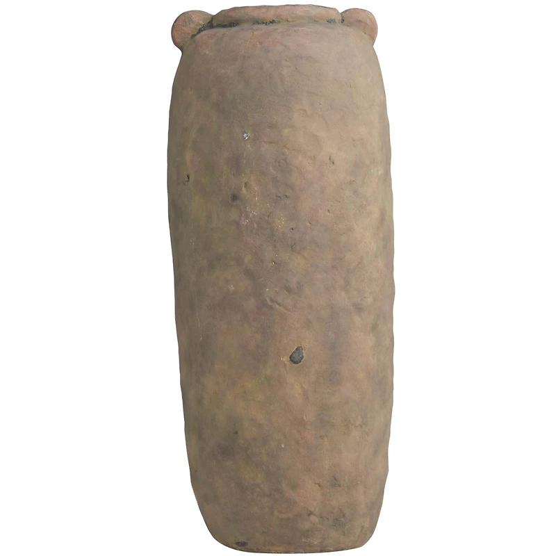 21" Brown Ceramic Distressed Terra Cotta Vase