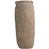 21" Brown Ceramic Distressed Terra Cotta Vase