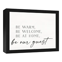Be Warm Be Welcome Black Framed Canvas