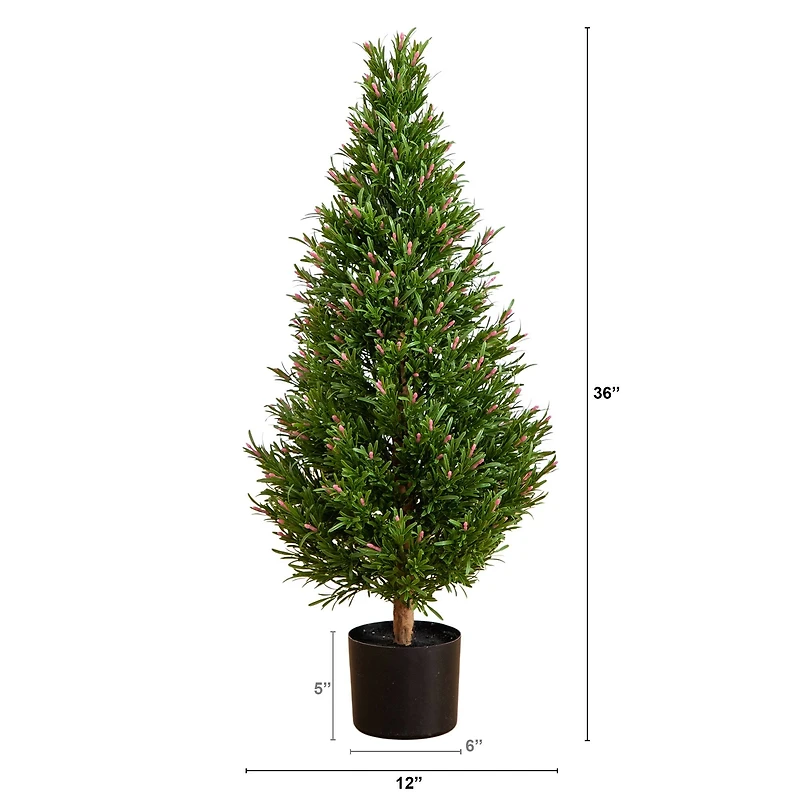 3ft. Potted UV Resistant Rosemary Cone Topiary Tree