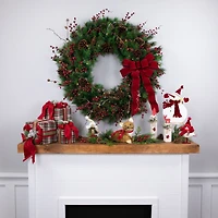 36" Pre-Lit Artificial Christmas Royal Oregon Pine Wreath