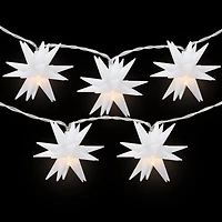 10-Count LED White Star Christmas Fairy Lights  5.25ft  Copper Wire