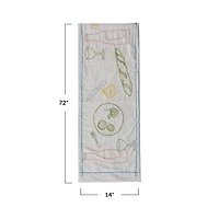 Hello Honey® 6ft. Food & Beverage Cotton Embroidered Table Runner