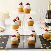 11" Clear Square 3-Tier Acrylic Treat Stand by Celebrate It™
