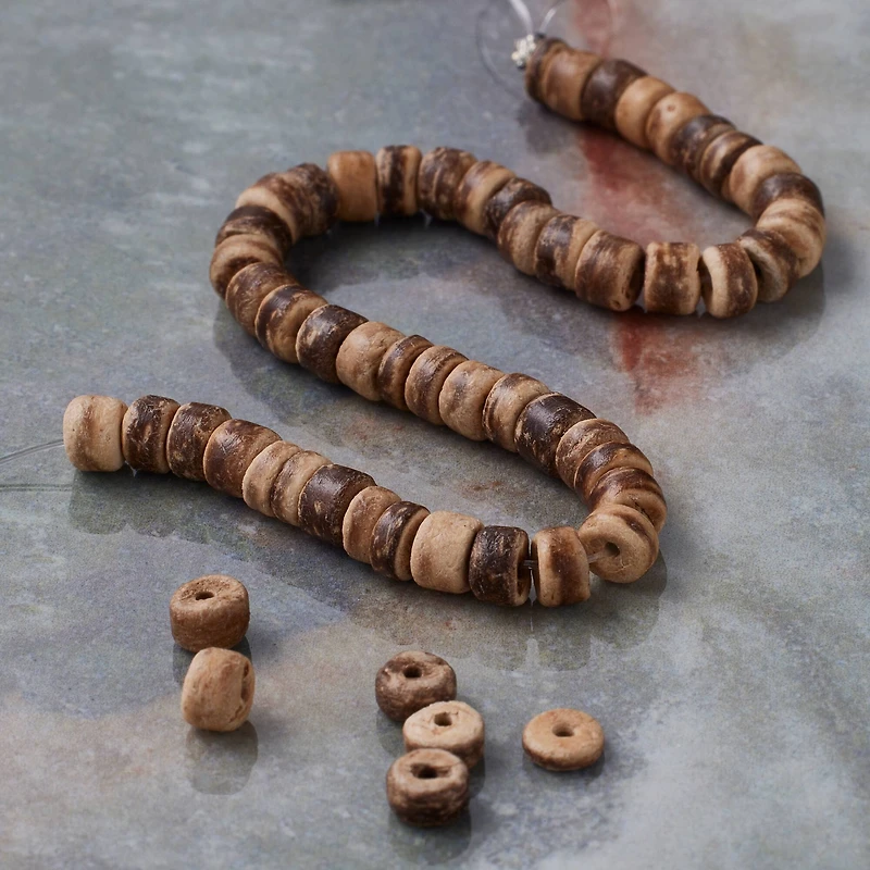 12 Pack: Light Brown Wood Coconut Wood Heishi Beads, 5mm by Bead Landing™