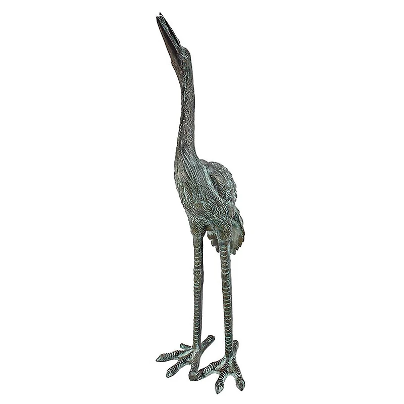 Design Toscano Small Straight Neck Bronze Crane