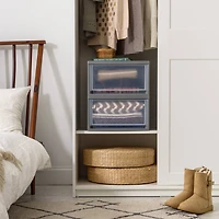 IRIS® 29.5qt. Gray & Clear Stacking Storage Drawers, 2ct.