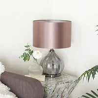 Black Polyester Transitional Table Lamp, 20" x 17" x 14"