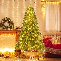 Costway 7ft. Artificial Christmas Tree, Warm White LED Lights