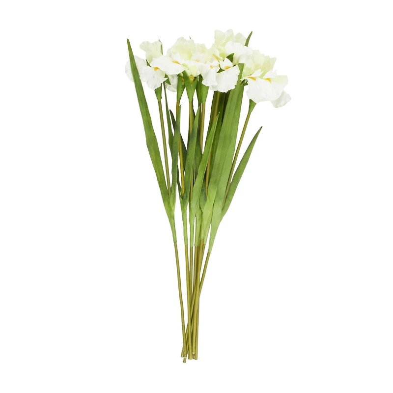 35" White Iris Artificial Flower Stem, 8ct.