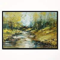 Designart - Creek in the Forest Oil Painting