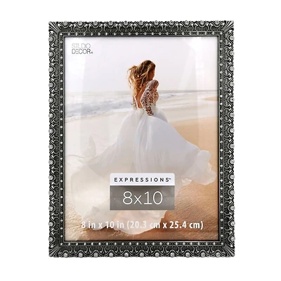 Expressions™ 8" x 10" Pewter Ornate Jeweled Frame by Studio Décor®