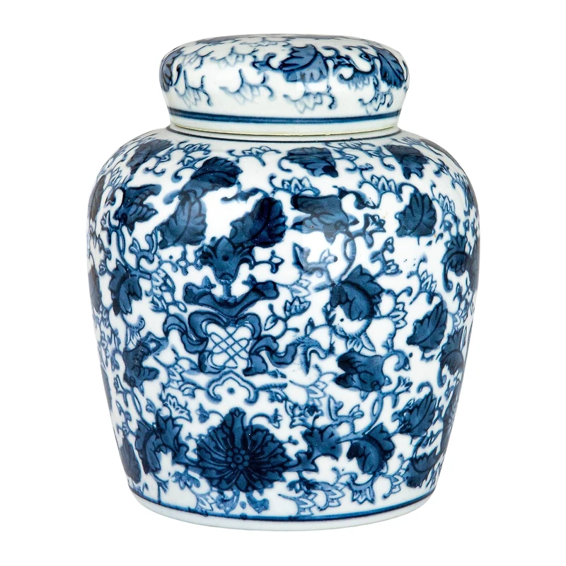 Hello Honey® 6.5'' Blue & White Ceramic Ginger Jar with Lid