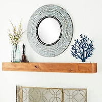 32" Blue Wood Coastal Wall Mirror