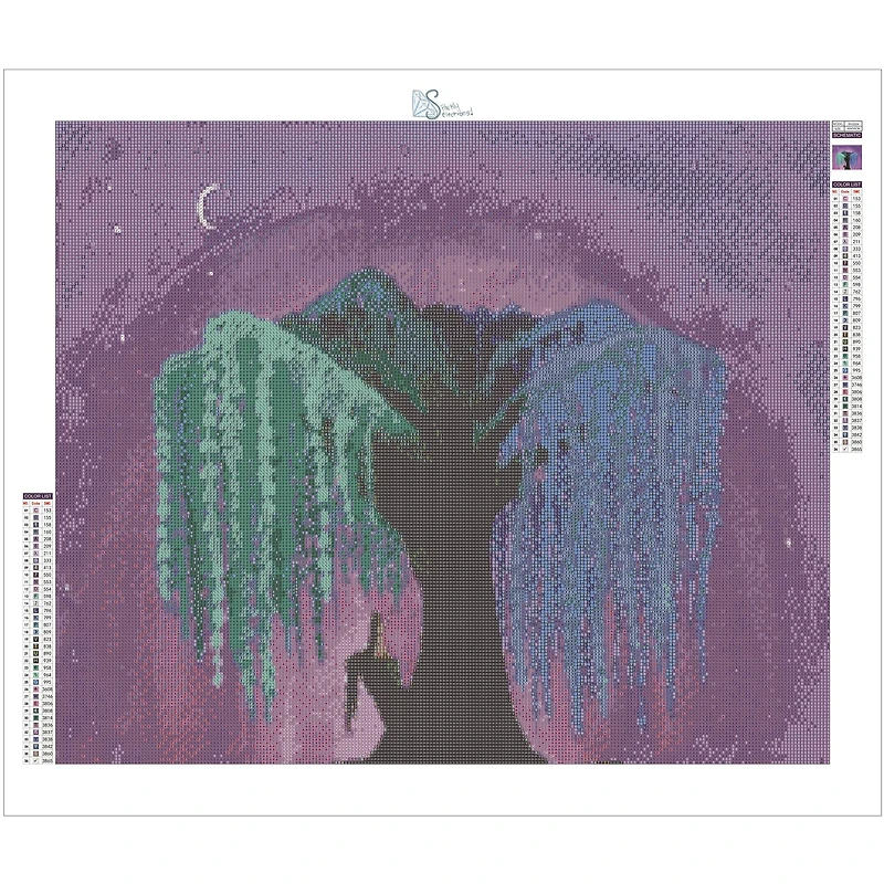 Sparkly Selections Blue Willow Tree by Local Utah Artist Rachel H. Diamond Art Kit