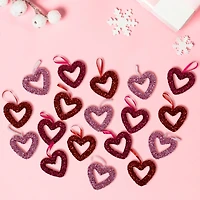 4" Shimmering Tinsel Hearts Valentine's Day Hanging Wall Décor, 18ct.