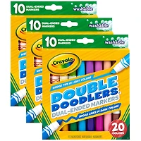 Crayola® Dual-Ended Washable Double Doodlers Markers, 3 Packs of 10