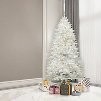 7.5ft. Pre-Lit Sparkle White Spruce Artificial Christmas Tree, Pure White LED Lights