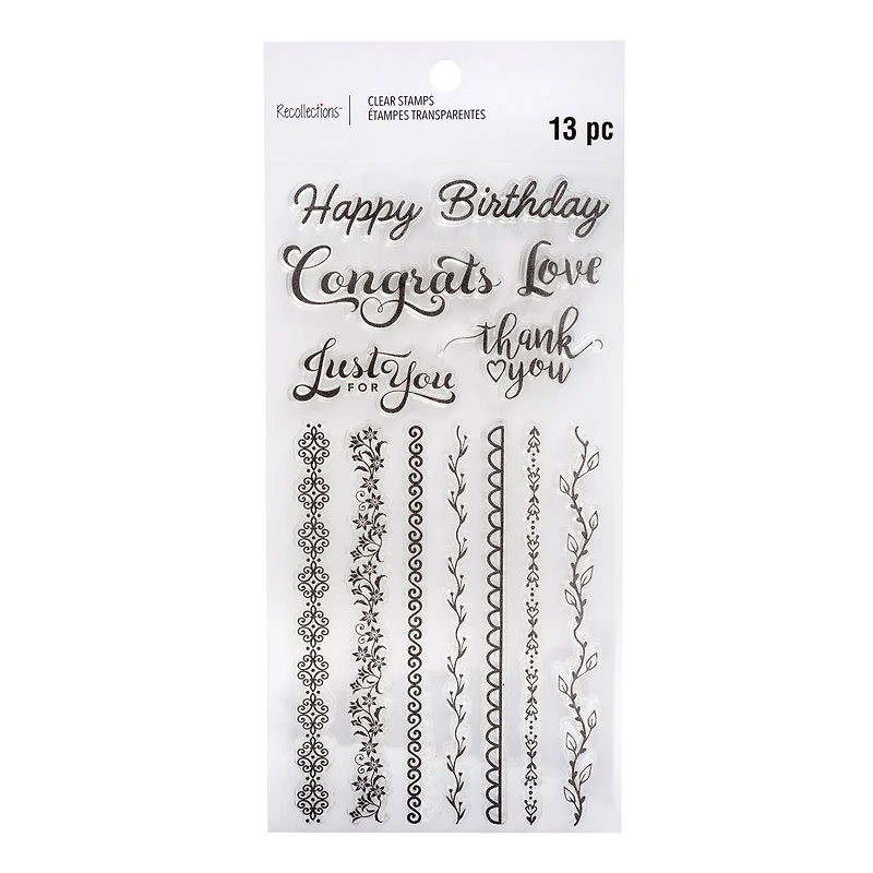 Sentiments & Borders Clear Stamps by Recollections™