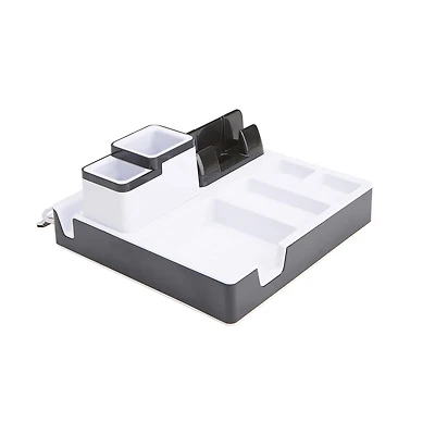 Mind Reader Black USB Port Charging Desk Organizer