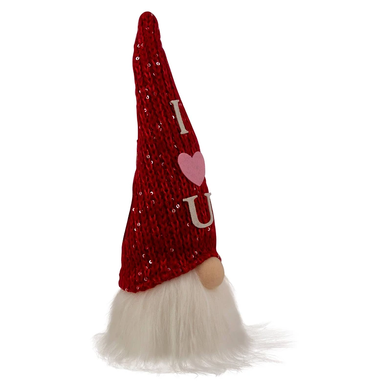 11.5" Red Knit 'I Love You' Hat Valentine's Day Gnome