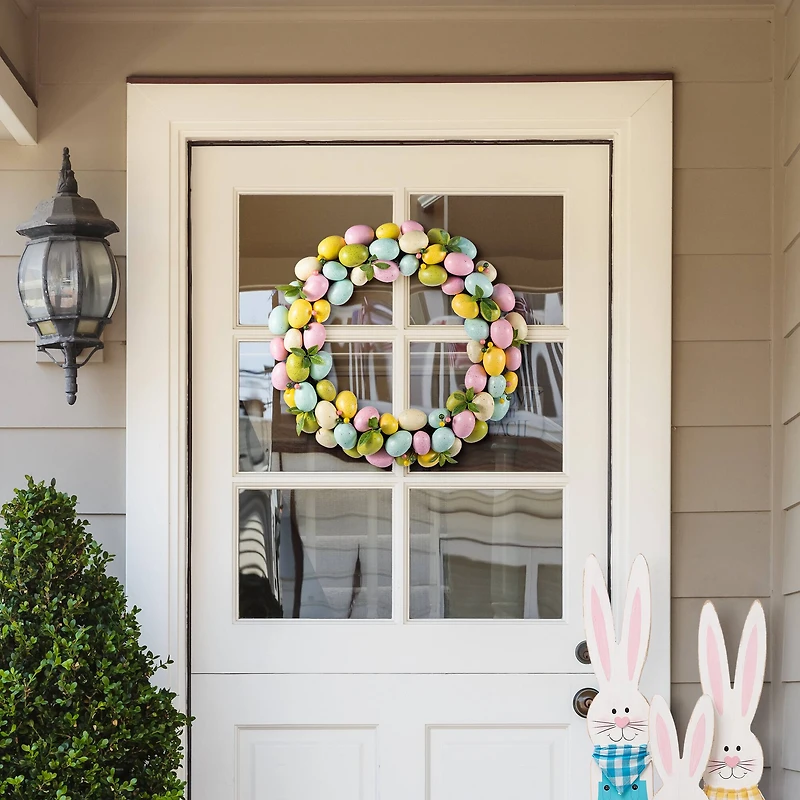Glitzhome® 18" Easter Eggs Wreath