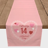 72" Poly Twill Valentine's Day Calendar Wreath Table Runner