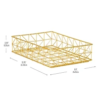 Mind Reader Document Organizer, Desktop Organizer, File Storage, Modern, Office, Metal, Gold