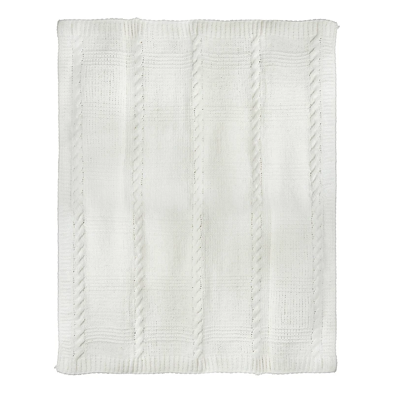 60" Cream Cable Knit Throw Blanket by Ashland®