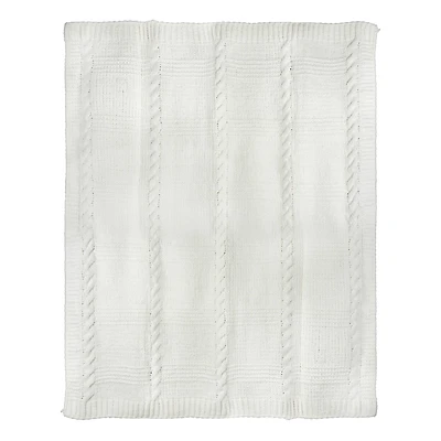 60" Cream Cable Knit Throw Blanket by Ashland®