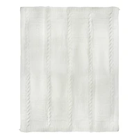 60" Cream Cable Knit Throw Blanket by Ashland®