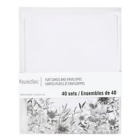 Black Floral Flat Cards & Envelopes by Recollections™, 4.25" x 5.5"