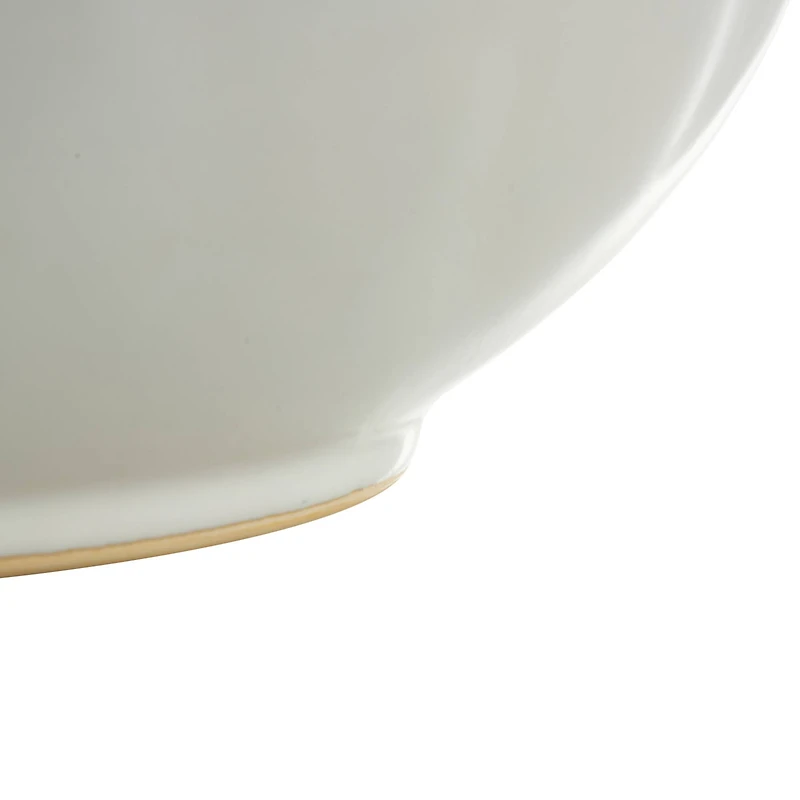 10" Wide White Multi Opening Ceramic Vase