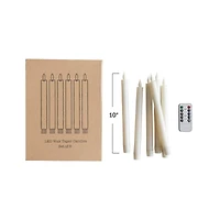 Hello Honey® 9.75" Cream Flameless LED Wax Taper Candles, 6ct.