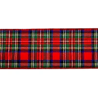 3.5" x 25ft. Red Tartan Wired Ribbon by Celebrate It®