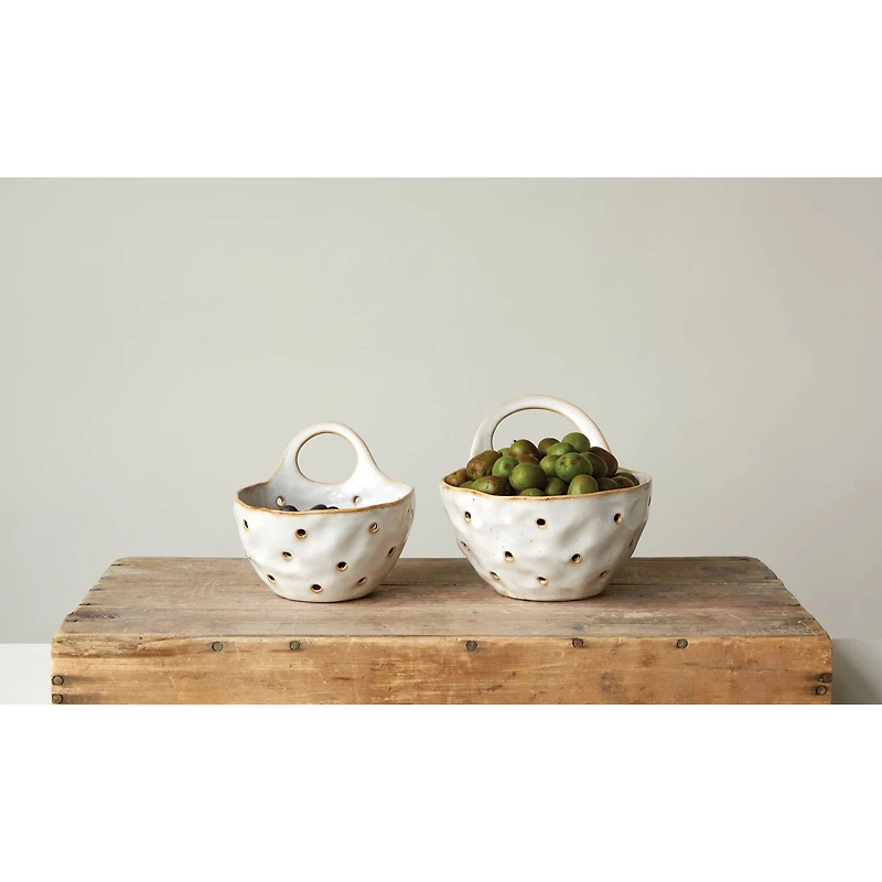 Hello Honey® Cream Stoneware Colander Set