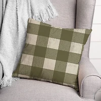 Green Buffalo Check Throw Pillow