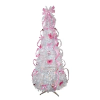 6ft. Pre-Lit Pink & White Pre-Decorated Pop-Up Artificial Christmas Tree