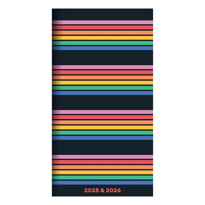 TF Publishing 2025-2026 Small Retro Stripe Monthly Pocket Planner